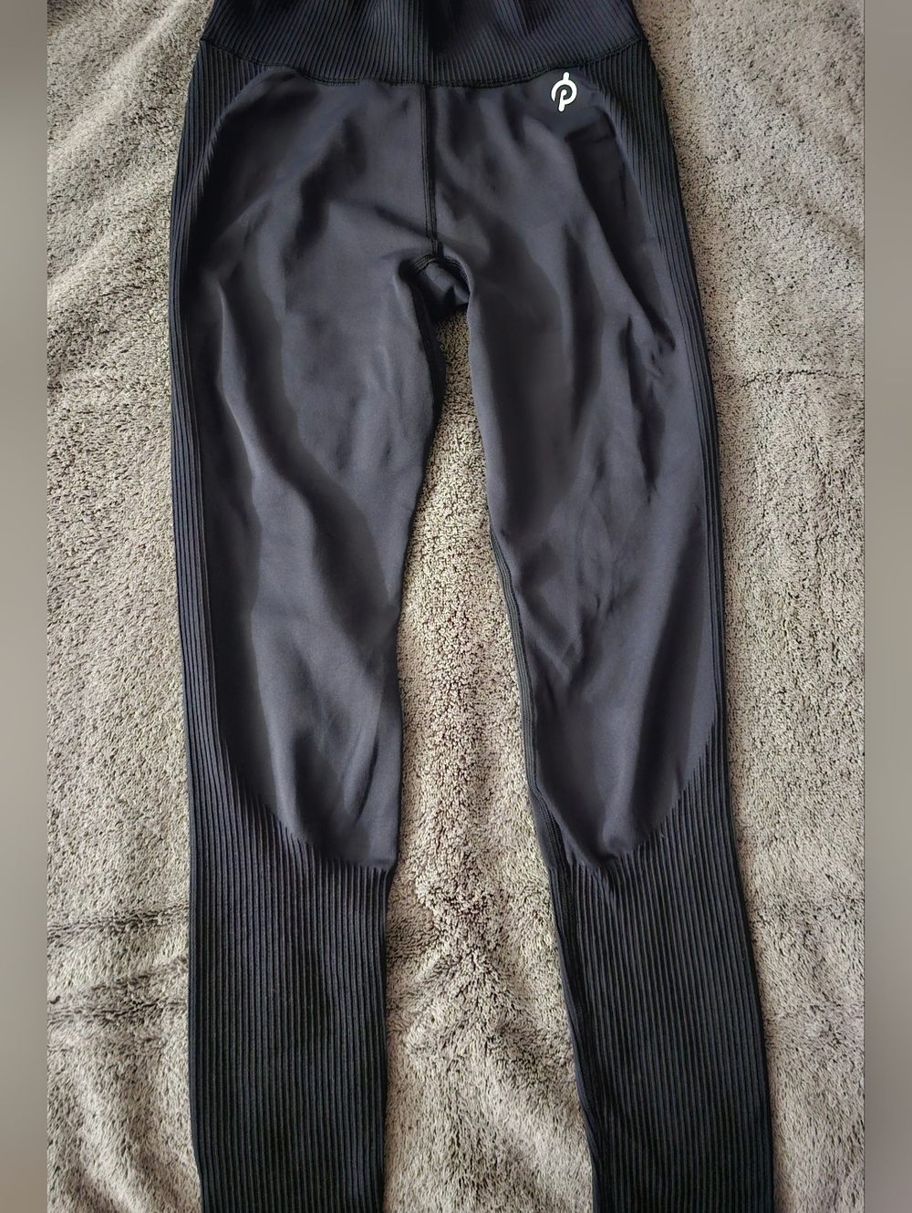 Peloton Black Men’s Ribbed-Panel Performance Joggers